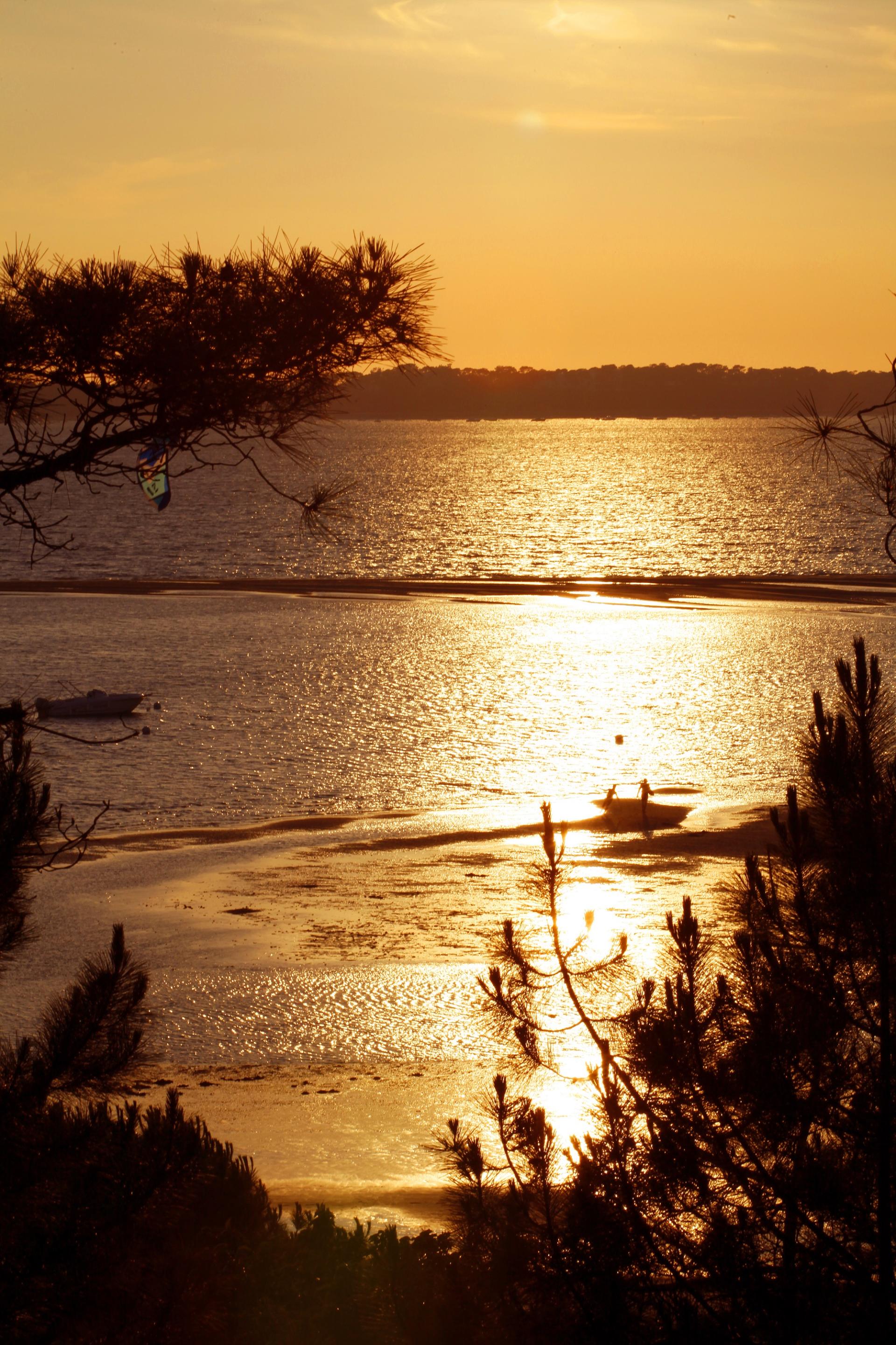 Coucher De Soleil Plage Pereire à Marée Basse Arcachon